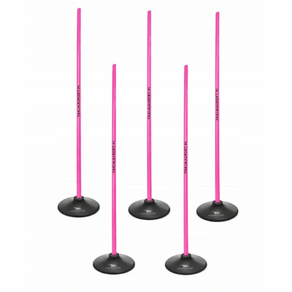 Tor przeszkód slalomowy 100cm laski + podstawa 1,5kg Różowy