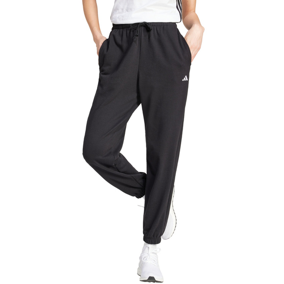 Spodnie damskie adidas Essentials Small Logo French Terry Cuffed czarne JD7999