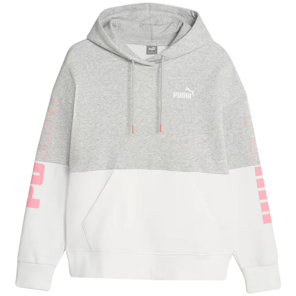 Bluza damska Puma Power Colorblock Hoodie FL szaro-biała 676023 04