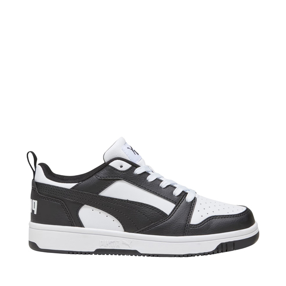 Buty dla dzieci Puma Rebound V6 Lo Mid biało-czarne 393833 01