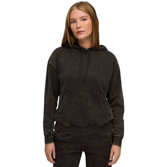 Bluza damska Puma ESS Elevated Relaxed Wash Hoodie czarna 688103 01
