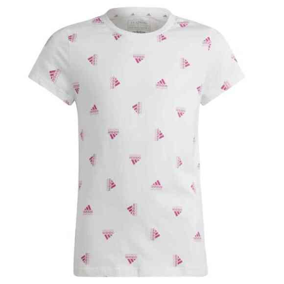 Koszulka dla dzieci adidas Brand Love Print Cotton Tee biała IB8918