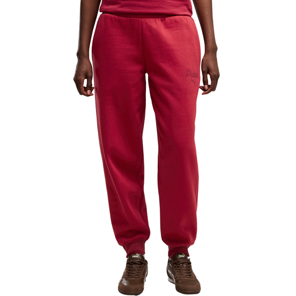 Spodnie damskie Puma ESS Script Comfort czerwone 694067 23