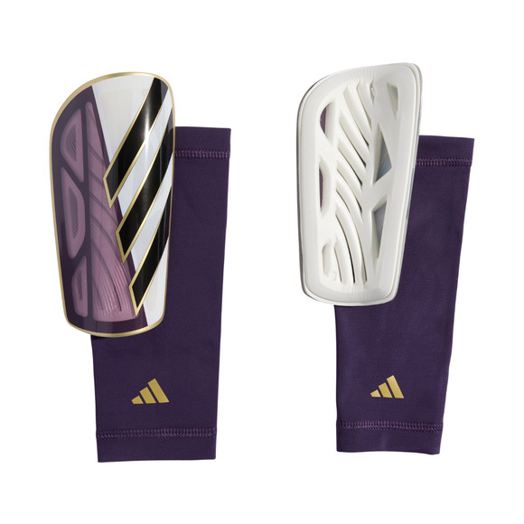 Ochraniacze piłkarskie adidas Tiro League biało-fioletowe JD6027