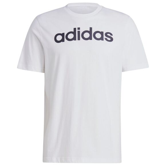 Koszulka męska adidas Essentials Single Jersey Linear Embroidered Logo Tee biała IC9276