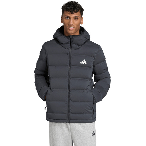 Kurtka męska adidas Helionic Climawarm Stretch Hooded Down czarna JN2114