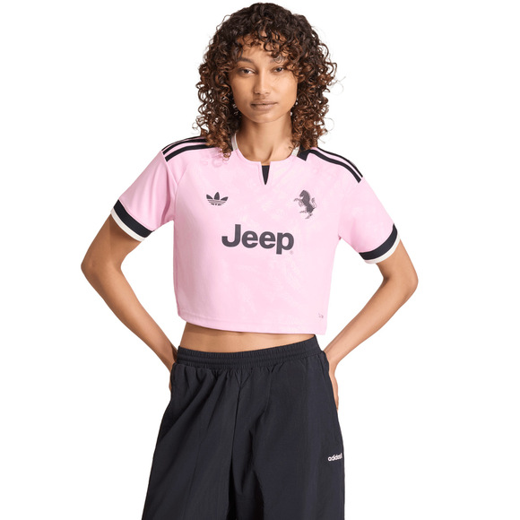 Koszulka damska adidas Juventus 26/27 Away Cropped Jersey różowo-czarna KB8842