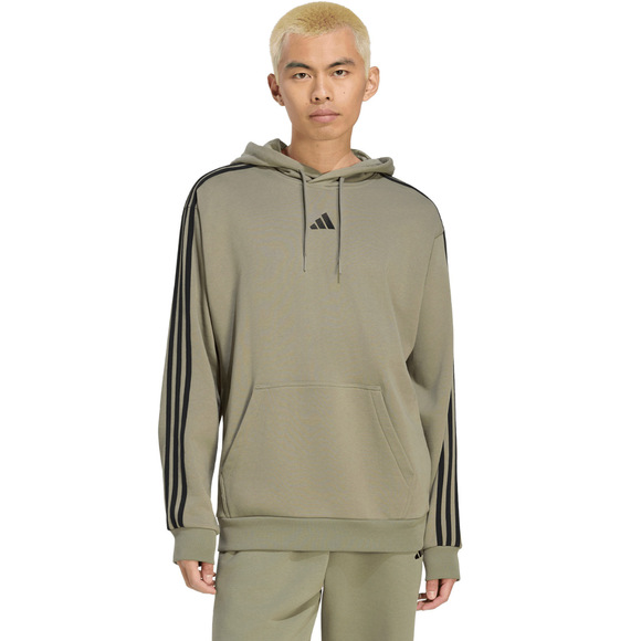 Bluza męska adidas Essentials 3-Stripes French Terry Hoodie oliwkowa KY4204