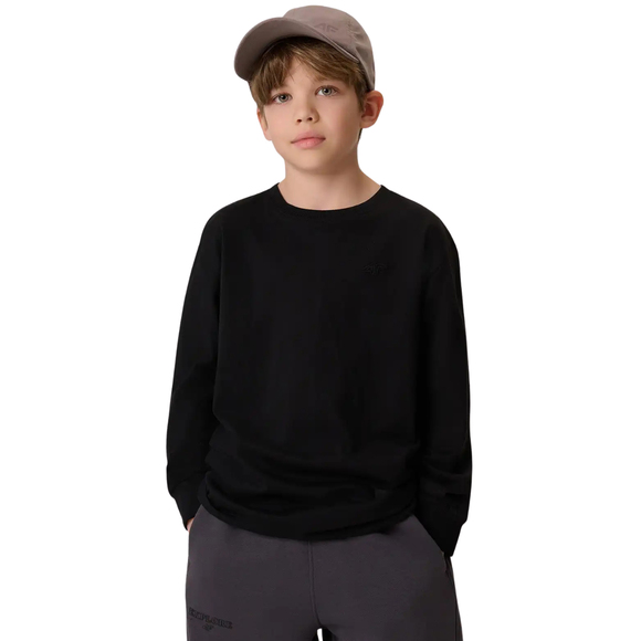 Koszulka dla chłopca longsleeve 4F M459 głęboka czerń 4FJWMM00TLONM459 20S