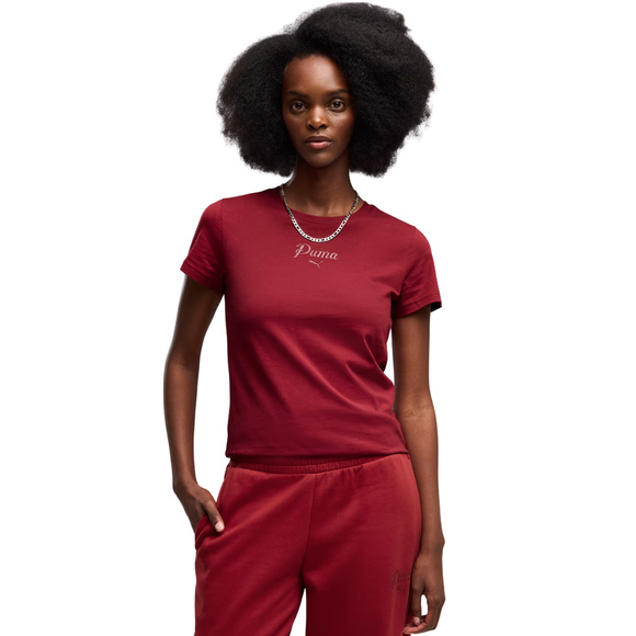 Koszulka damska Puma ESS Script Tee czerwona 691760 23