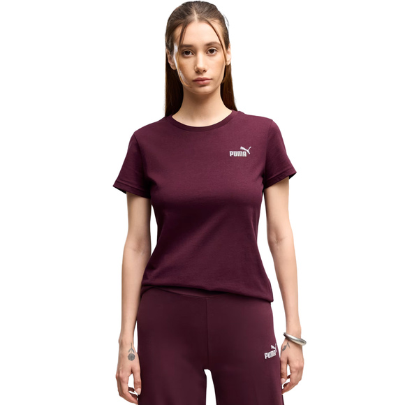 Koszulka damska Puma ESS Small No.1 Logo Tee(s) burgundowa 682373 24