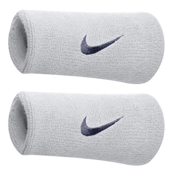 Frotka na rękę Nike szeroka Swoosh Doublewide biała 2szt NNN05101  