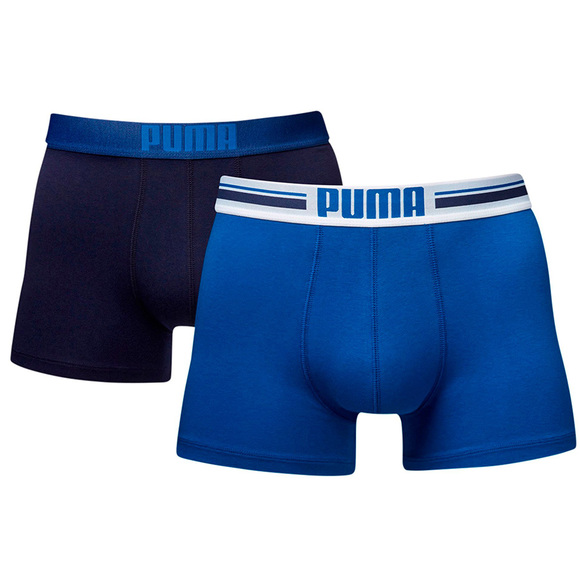 Bokserki męskie Puma Placed Logo Boxer 2P niebieskie, granatowe 906519 01