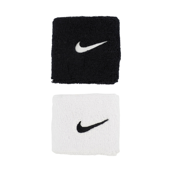 Frotki na rękę Nike Swoosh Wristbands 2 szt. biało-czarne N1012405036OS