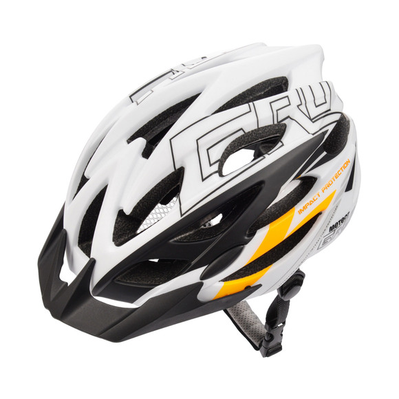 Kask Meteor Gruver L 58-61 cm biało-czarno-pomarańczowy 24752