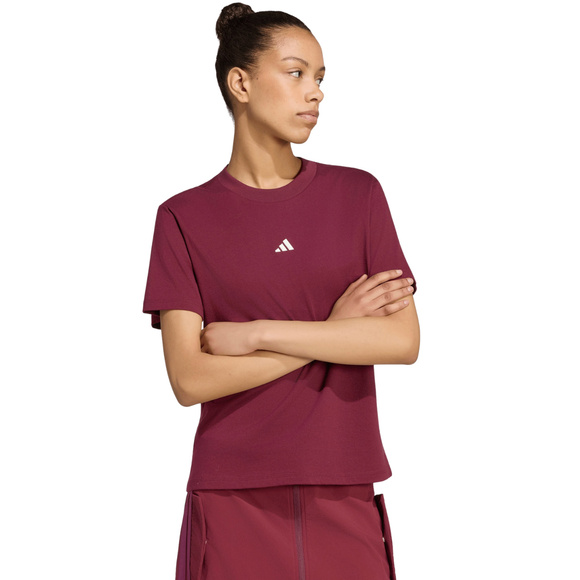 Koszulka damska adidas Essentials Small Logo Cotton bordowa KX0786