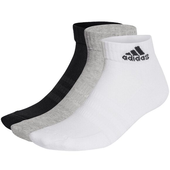 Skarpety adidas Cushioned Sportswear Ankle Socks 3P białe, szare, czarne IC1281