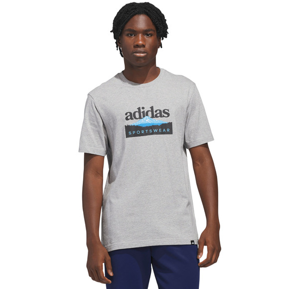 Koszulka męska adidas Sportsman Mountain Graphic jasnoszara KC9253