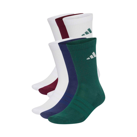 Skarpety adidas Cushioned Crew 6 par zielone, niebieskie, białe, bordowe KQ6769