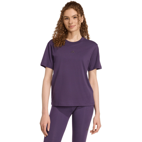 Koszulka damska adidas Essentials Small Logo Cotton fioletowa JY4966