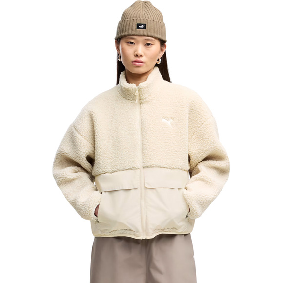 Kurtka damska Puma Re:Fibre Sherpa kremowa 694567 87