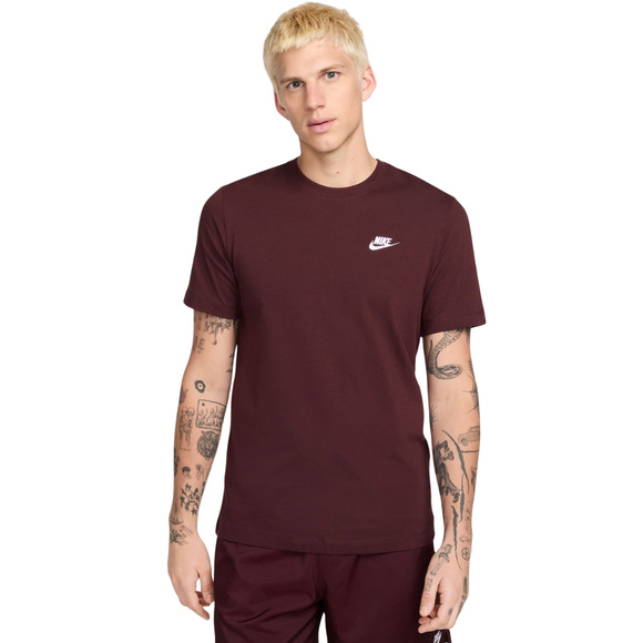 Koszulka męska Nike Club Tee burgundowa AR4997 652