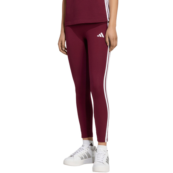 Legginsy damskie adidas Essentials 3-Stripes bordowe KF8313