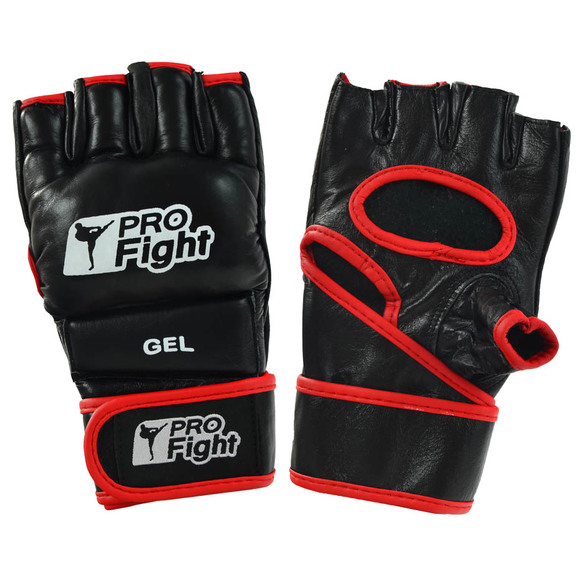 Rękawice MMA Gloves Profight skóra czarny  