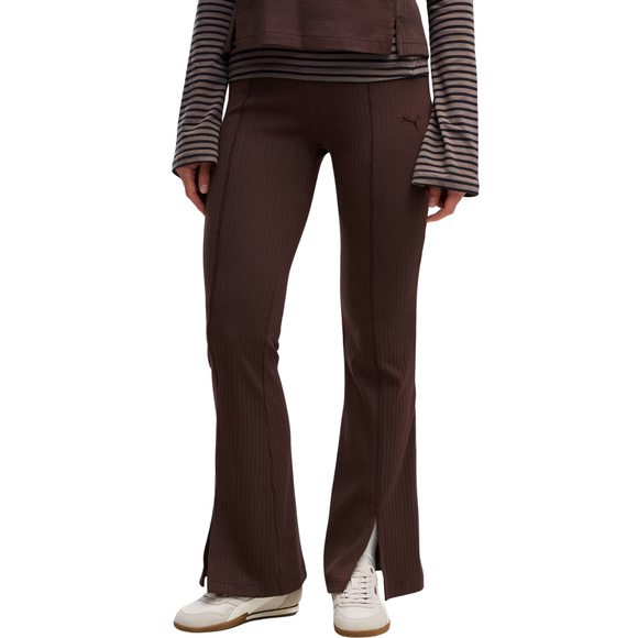 Legginsy damskie Puma Rib Flared brązowe 694028 33