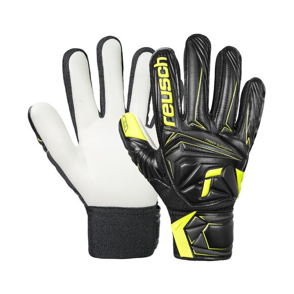 Rękawice bramkarskie Reusch Attrakt Starter Solid Finger Support Junior czarno-białe 5672511 7752