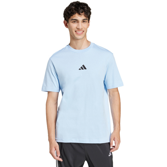 Koszulka męska adidas Essentials Small Logo Single Jersey błękitna JF1101