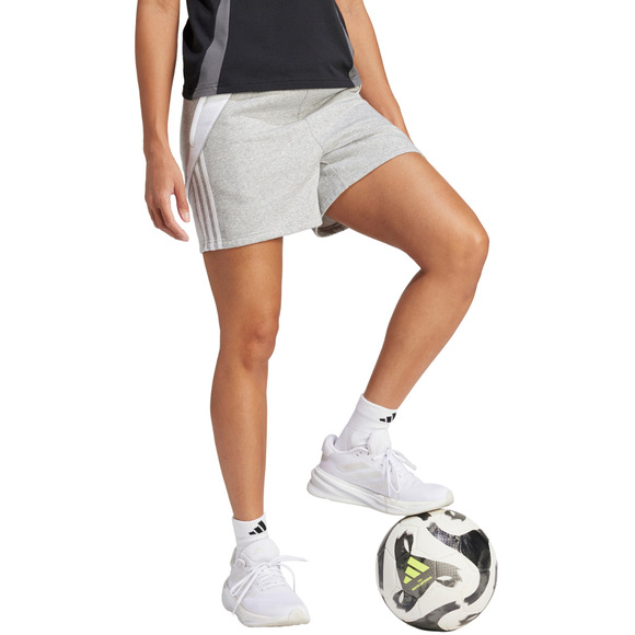 Spodenki damskie adidas Tiro 24 Sweat szaro-białe IR9327