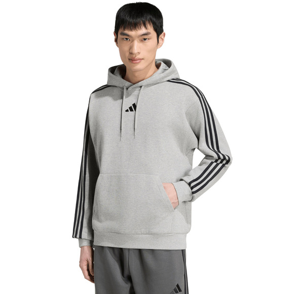 Bluza męska adidas Essentials 3-Stripes French Terry Hoodie szara KY4202