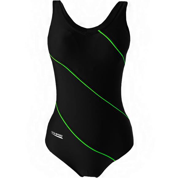 Kostium kąpielowy damski Aqua-Speed Sophie czarno-limonkowy 01 441  