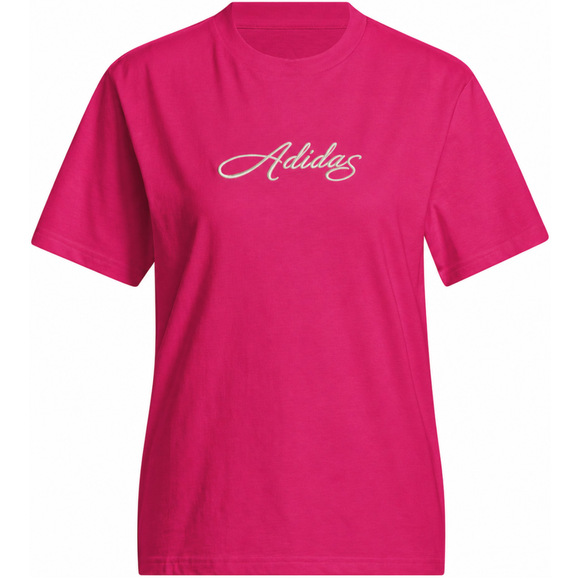 Koszulka damska adidas Cursive Wordmark Graphic fuksja KT2611