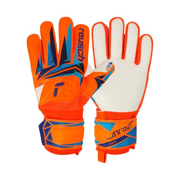 Rękawice bramkarskie Reusch Attrakt Grip Junior pomarańczowe 5672814 2290