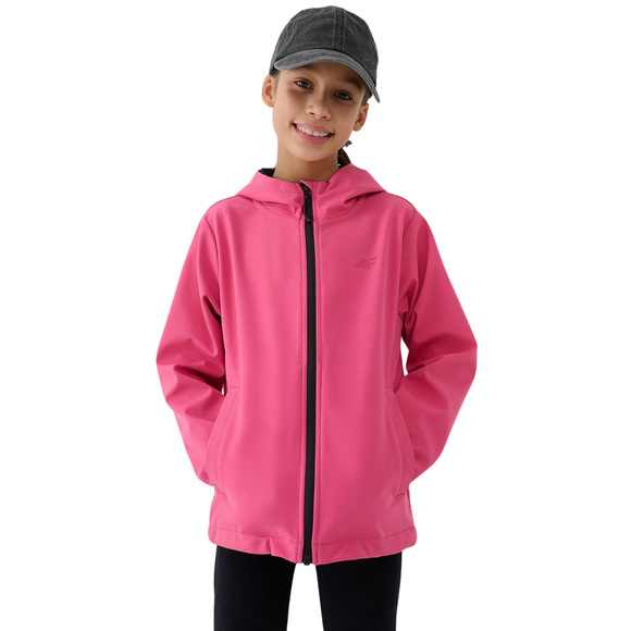 Kurtka dla dziewczynki softshell 4F F305 różowa 4FJWSS25TSOFF305 54S