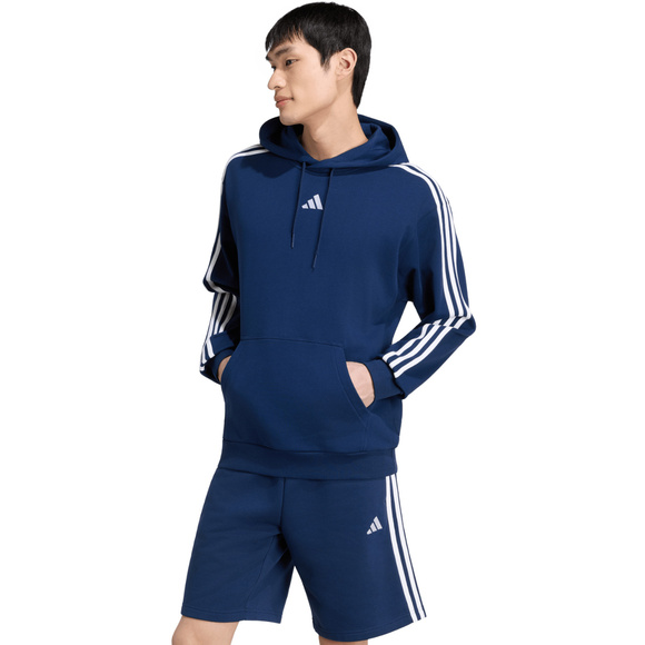 Bluza męska adidas Essentials 3-Stripes French Terry Hoodie granatowa KY4203