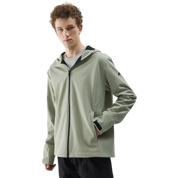 Kurtka męska softshell 4F M324 oliwkowa 4FWSS25TSOFM324 44S