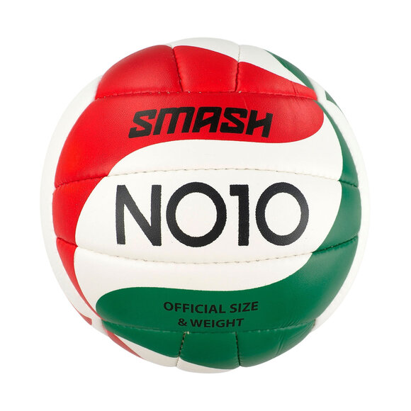 Piłka siatkowa NO10 Smash biało-zielono-czerwona