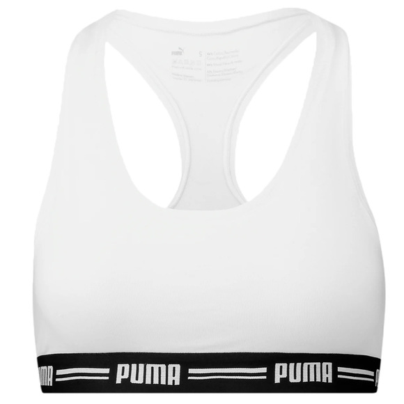 Stanik damski sportowy Puma Racer Back Top 1P Hang biały 907862 05