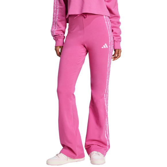 Legginsy damskie adidas Essentials 3-Stripes Print Cotton różowe JG6238
