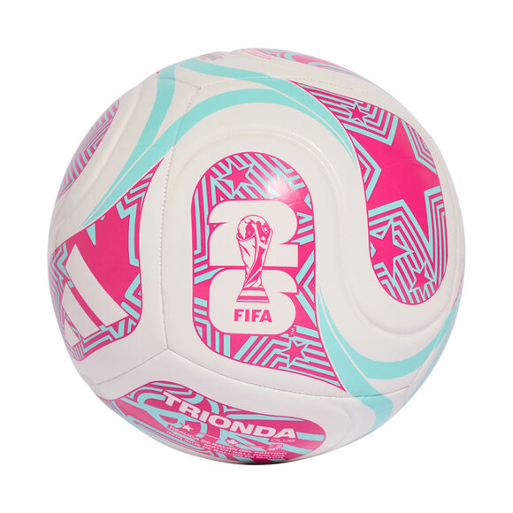 Piłka nożna adidas World Cup 26 Trionda Club biało-różowo-błękitna JD8054