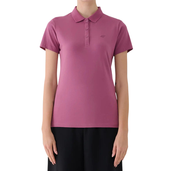 Koszulka damska polo 4F F554 burgund 4FWAW25TPTSF554 60S