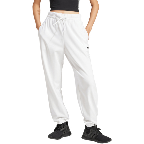 Spodnie damskie adidas Essentials Small Logo French Terry Cuffed białe JD9923