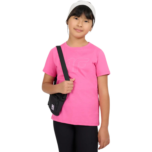 Koszulka dla dziewczynki 4F F3004 ciemny róż 4FJWSS26TTSHF3004 53S