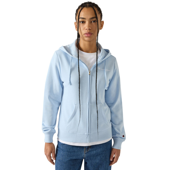 Bluza damska Champion Full Zip Hoodie Sweatshirt błękitna 118406 BS224