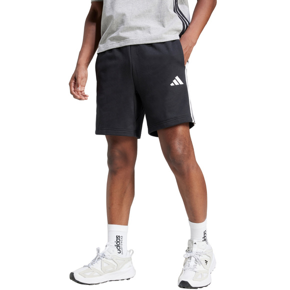 Spodenki męskie adidas Essential 3-Stripes French Terry czarne JE6414