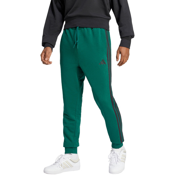 Spodnie męskie adidas Essential 3-Stripes French Terry zielone JD1879