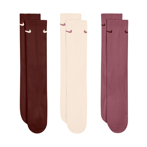 Skarpety Nike Everyday Cushioned Crew 3 pary brązowe, beżowe, różowe SX7664 915
